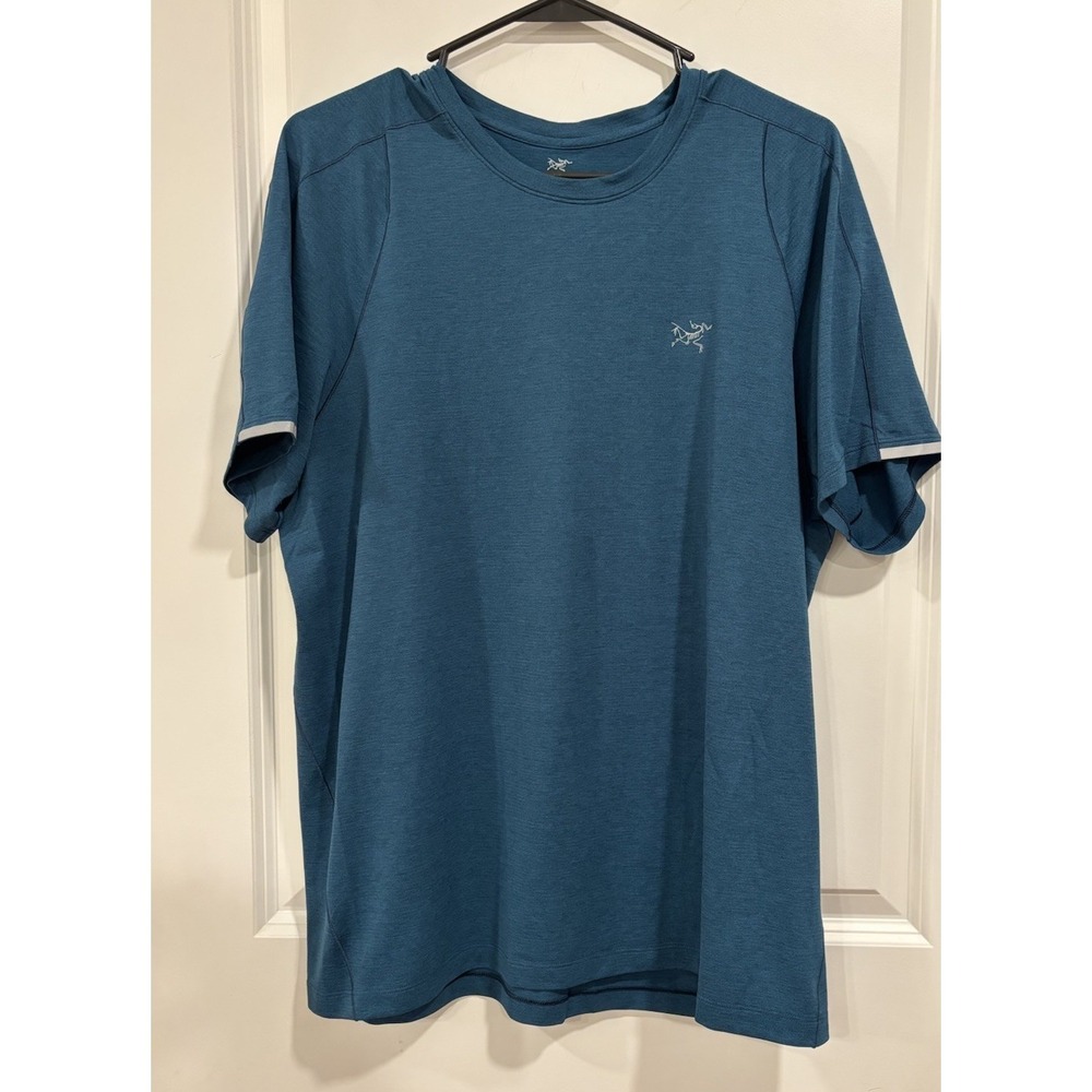 Arc'teryx Cormac Crew Shirt Short Sleeve Hiking Sportswear Reflective Blue L